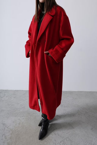 Manteau Oversize Rouge - L'Unique Fée Luxury