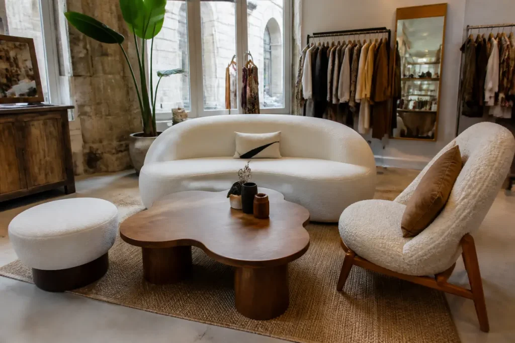 Salon élégant à Bordeaux avec mobilier tendance, découvrez style et tendances en décoration intérieure.